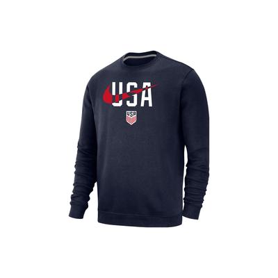 Однотонная мужская толстовка с круглым вырезом и надписью «Light Sweatshirt», темно-синяя M33778OXNAV-USA