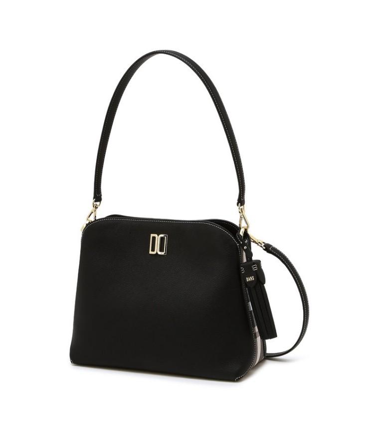 Daks Womens Accessories Black Dd Logo Cowhide Shoulder Bag_Dcba6E751Bk