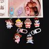 Cartoon Cartoon Resin Keychain Chubby Girl Little Metal Keyring Cute Small Keychain  Headphone Case