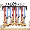 1 шт. Вешалка-дисплей для футбольных медалей с 12 крючками для стены, дома, значков, гонок, гимнастики, плавания, медалистов, черный органайзер-стойка