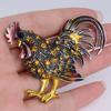 Brooch Pin Big Rooster Colored Rhinestone Vintage Cute Cartoon Lapel Brooch Clothes Decor