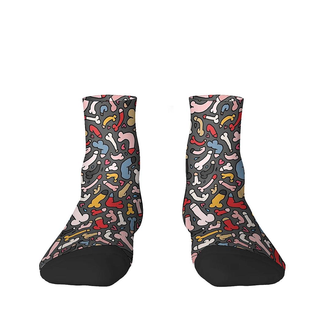 Смешное абстрактное искусство Дик Красочные принты мода повседневные уличные спортивные короткие носки-гольфы аксессуары Мужчины идеальный подарок