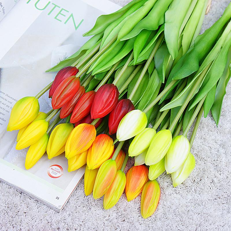 7 шт./букет искусственных цветов на День матери, мягкие силиконовые искусственные тюльпаны, цветы для свадьбы, дома, в помещении, на улице, искусственные свадебные цветы для рук