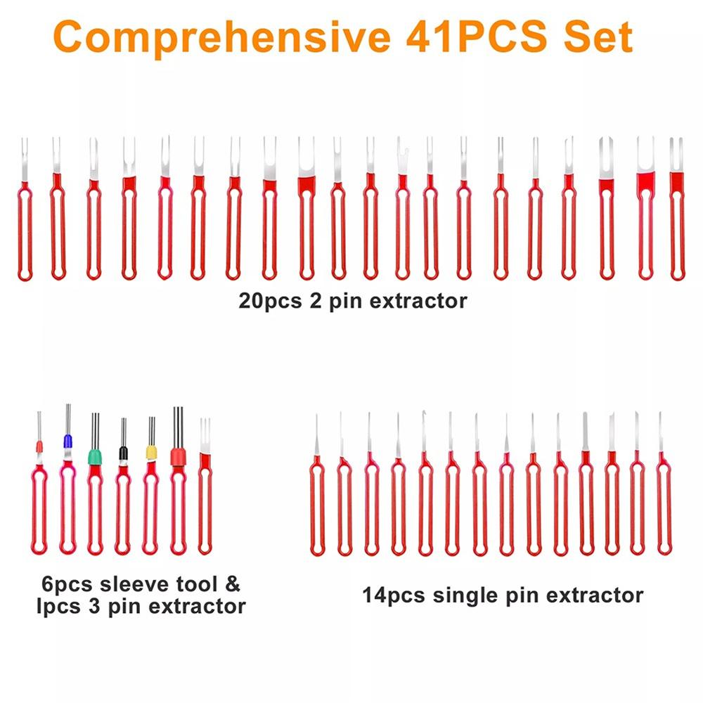 41Pcs Pin Ejector Wire Extractor Connector Puller Car Terminal Removal Tool Kits