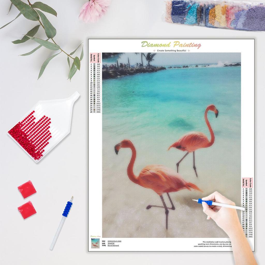 Алмазная картина животных Фламинго Алмазная мозаика Приморская вышивка бисером Наборы настенного декора Художественный подарок 30x40 см