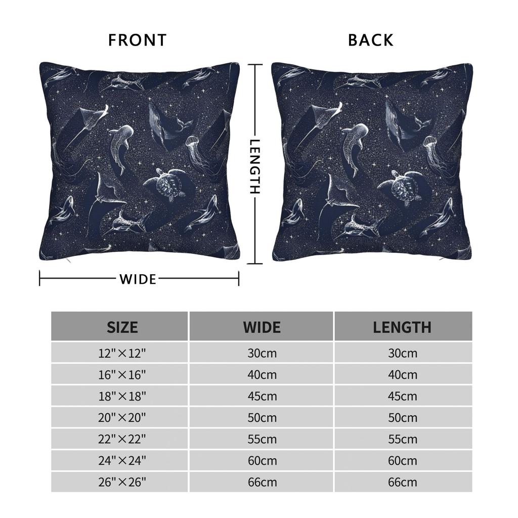 Голова молотка Чехол для декоративной подушки Полиэстер Подушки для дивана Звездные китовые акулы Винтажный наволочка