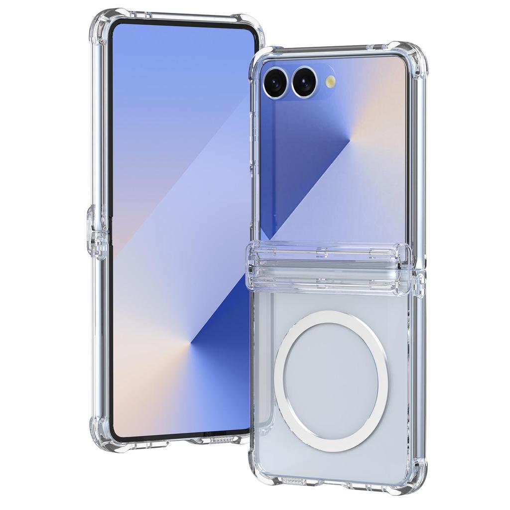Применимый защитный чехол для Samsung Z Flip7, противоударный, с MagSafe для беспроводной зарядки, совместим с Flip6/5.