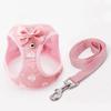 Fashion Anchor Cat Harness Vest Breathable Mesh Dog Harness Leash Set with Bell Cute Bowknot Accessories for Small Dogs Kitten