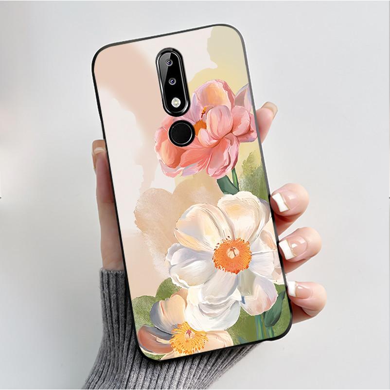 Силиконовый чехол для Nokia X5 X6 5.1 plus 6.1 plus Чехол для телефона Роскошная Мода Бабочки Цветы Мягкий Тонкий Черный Желе Чехол