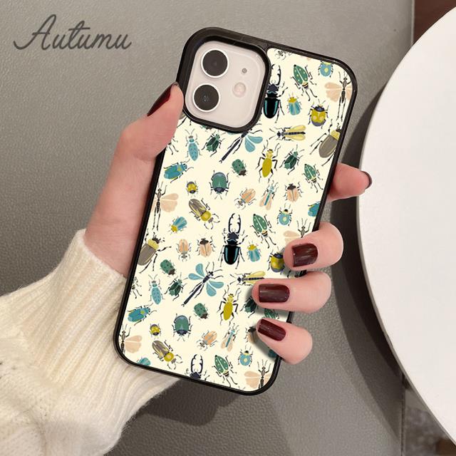 Чехлы для телефонов с коллажем из жуков, насекомых, энтомологии для iPhone 17 Air 15 16 16e 11 12 13 14 Pro Max Plus Cover coque Fundas