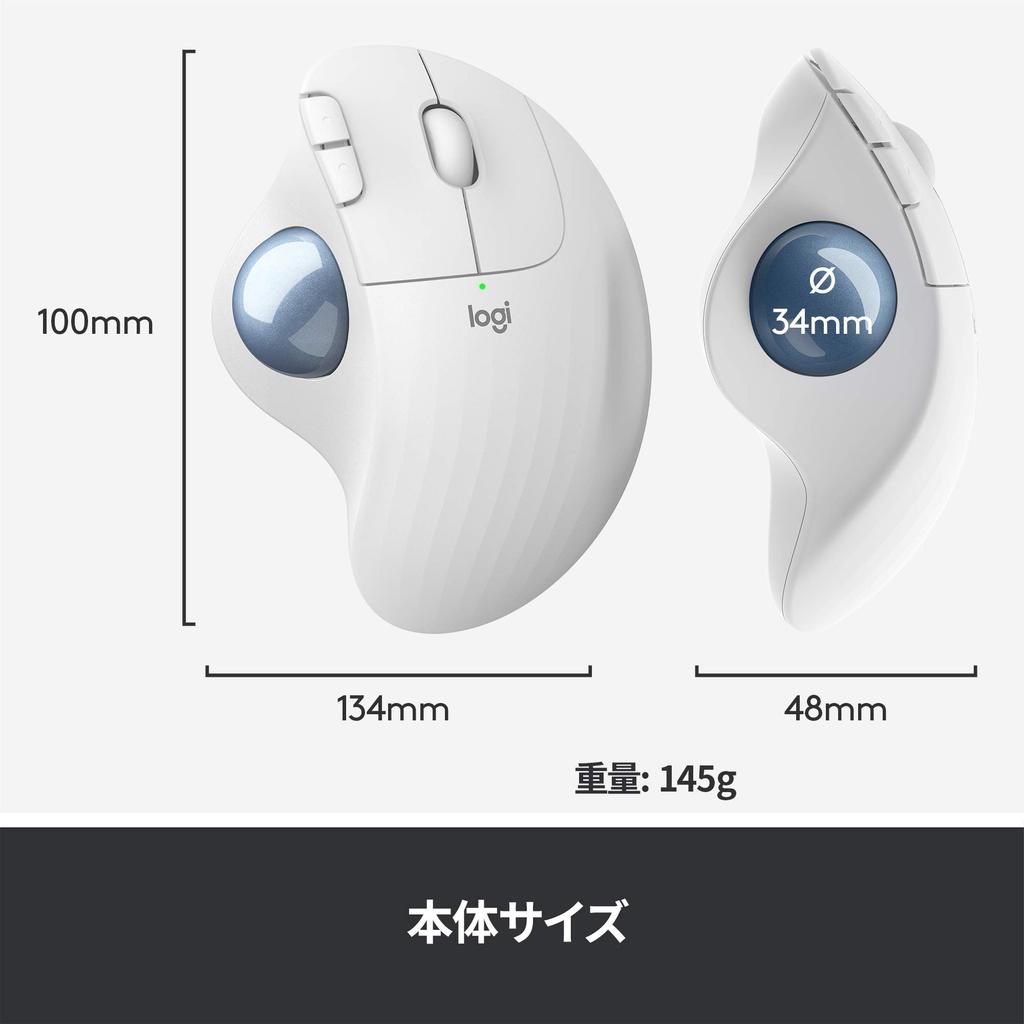 Беспроводная мышь-трекбол Logitech M575OW Bluetooth Unifying, 5 кнопок, для Windows, Mac, iPad и т. д.. До 24 месяцев Батте