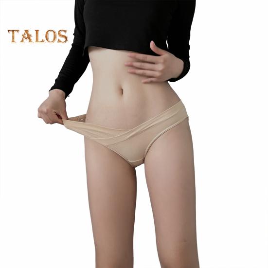 Women Underpants Seamless Solid Color Cotton Low Waist Moisture-wicking Elastic Lady Briefs Sports Panties Daily Wear Female Underwear