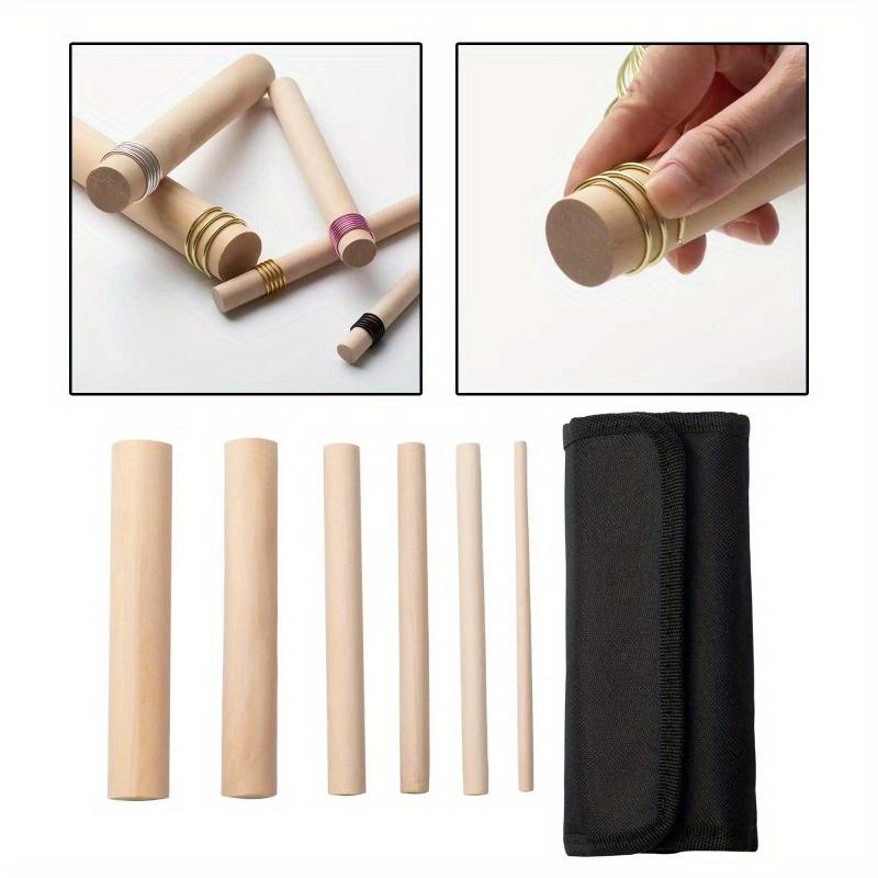 6 шт. Деревянный набор оправок с сумкой для хранения для рукоделия для формовки проволоки Деревянные стержни для DIY Аксессуары для быстрой намотки