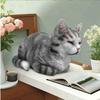 Figurine Sleeping Cat Statue Decorative Model Sculpture Resin Animal for Farmhouse Dining