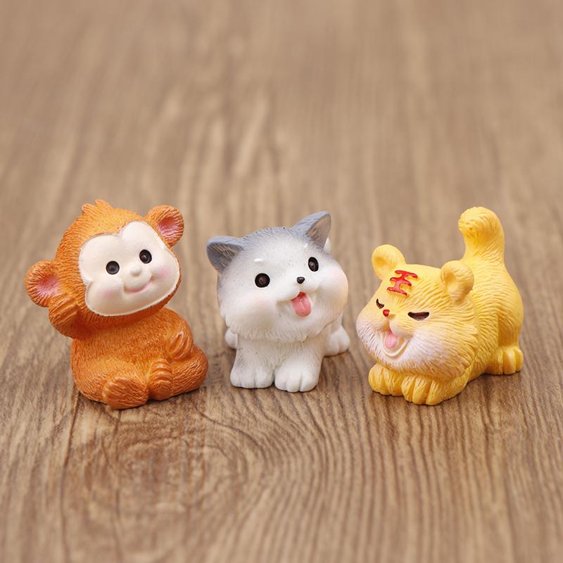 1 шт. Миниатюрные 12 статуэток кукол из смолы со знаком зодиака, реалистичные животные для украшения микропейзажа, аксессуары для самостоятельного изготовления