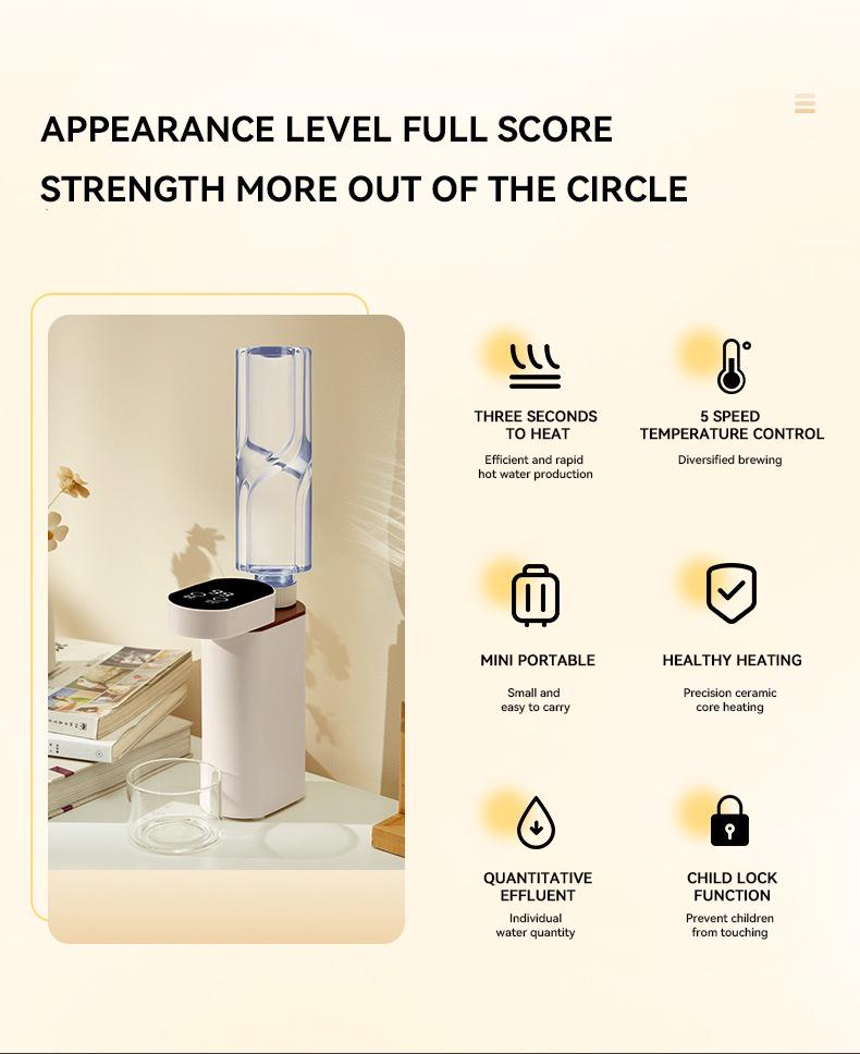 Компактный дорожный чайник: Диспенсер для мгновенного нагрева горячей воды для деловых поездок
