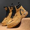 Высококачественные кожаные мужские ботильоны Зимняя уличная повседневная обувь Нескользящие ботинки с высоким верхом Рабочие ботинки Дышащая обувь для ходьбы и пеших прогулок