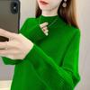Autumn and Winter Women's Sweater Half High Neck Pullover Knitted Sweater Women's Clothing