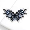 Female Fashion Vintage Crystal Butterfly Brooches For Women Luxury Black Color Alloy Blue Stone Animal Brooch Safety Pins 