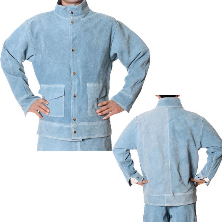 Anti-Scald Cowhide Welding Jacket: Leather & Cotton Protective Workwear