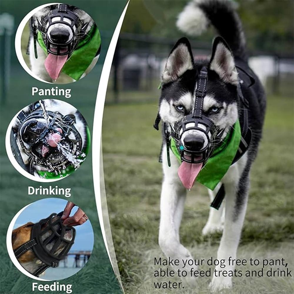 Anti Barking Dog Muzzle For Small Large Dogs Adjustable Mesh Breathable Pet Mouth Muzzles For Dogs Nylon Straps Large Dog Muzzle