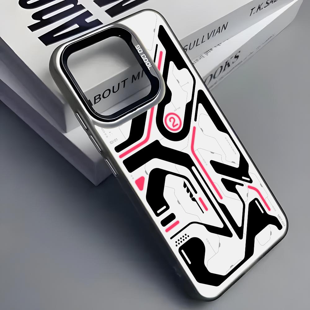 Крутой Мех Механический Кибер Чехол Для Телефона Для iPhone 16 15 14 13 12 11 Pro Max Серый Черный Матовый Лазерный Металлик Аврора Funda