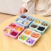 4 Pcs Snack Boxes with 4 Compartments Reusable Easy-Open Lid Snack Containers for Kids Adults Stackable Food Storage Containers for School Home Travel