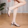 2024 Sandals Women's Summer  New 2024 Medium Heel Thick Heels with High Heels External Wear Sandals for Women