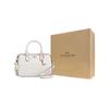 Coach Rowan 18 Classic Logo Print Coated Canvas Shoulder Tote Bag Small Women bags Gold White CW329-IMXU5