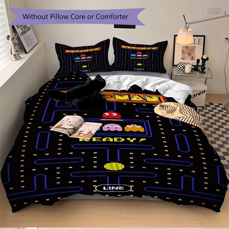 Pacman Classic Arcade Game Print 3Pcs Bedding Setduvet Cover With 2 Bedropillowcase Home Birthday Gift