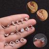 Leaf Stainless Steel Cartilage Nail Ear Nail For Women Push Back Ear Bone Nail Helix Earring Crystal Fashion Jewelry