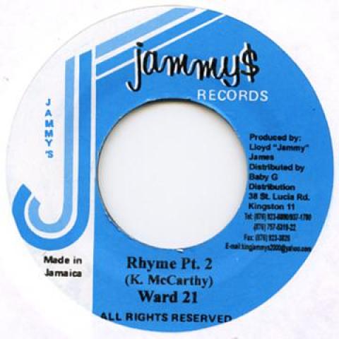 7inch Record WARD 21 - Rhyme Part 2 Jammys 2003 Jamaica Reggae, Ska & Dub