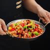 Коммерческая тарелка для раков, тушеный рис, плоское дно, сковорода с двумя ушками, тушеное мясо с овощами, нержавеющая сталь 304, испанская горшочка для риса с морепродуктами