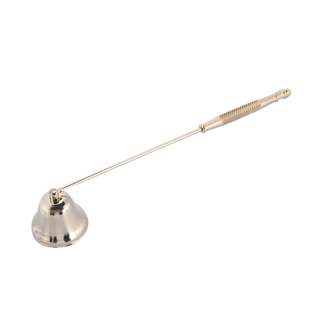 Stainless steel rust-resistant candle snuffer with long handle for Buddhist altars (gold)