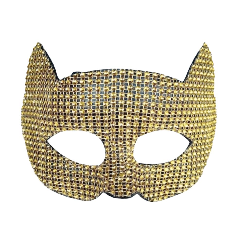 Plastic Cat Ear Half Face Mask Sparkly Masquerade Eye Mask Chic Halloween Mask Prom