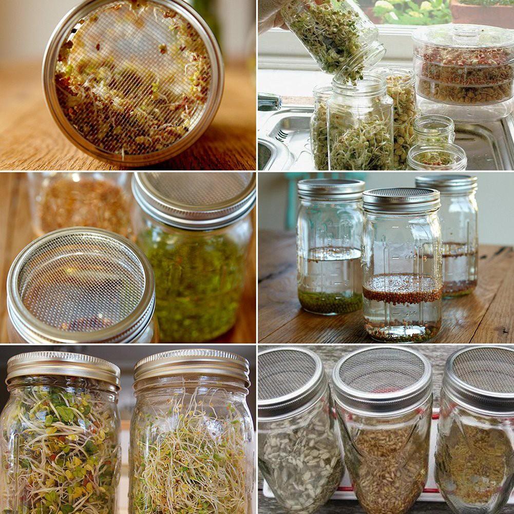 Simplify Sprouting At Home with 4pcs Stainless Steel For Jar Sprout Lids