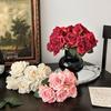 6 Pcs/Bunch DIY Artificial Big Rose Bouquet  Home Dining Table Desktop Decoration Photography Prop