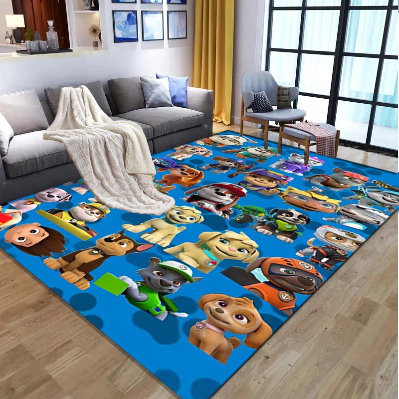 PAW Patrol Pattern Rug, Indoor/Outdoor Mat, for Picnic, Gameroom, Bedroom, Office, Living Room, Home Decor Carpet, Birthday Gift