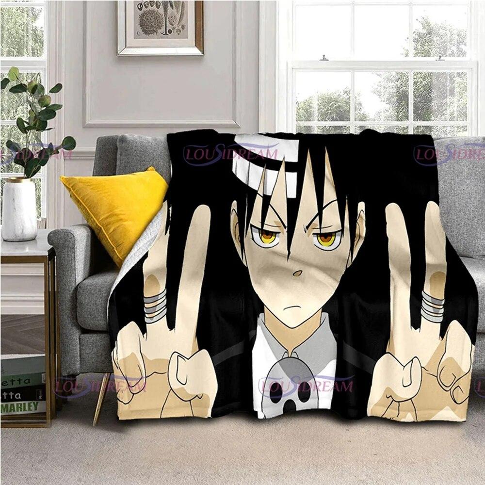 Одеяло в стиле аниме Soul Eater, ультра мягкое одеяло, теплое покрывало для кровати для путешествий, кемпинга, гостиной, дивана, декора для спальни