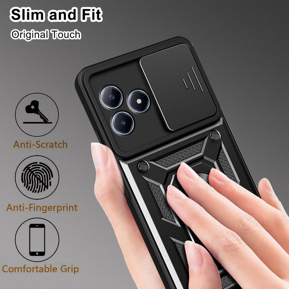Чехол для защиты камеры Realme C61 C63 C65 C67 C51 C53 C55 C35 C30 C21Y C25Y Realme GT 3 Narzo N53 N55 Armor Hybrid Ring Cover
