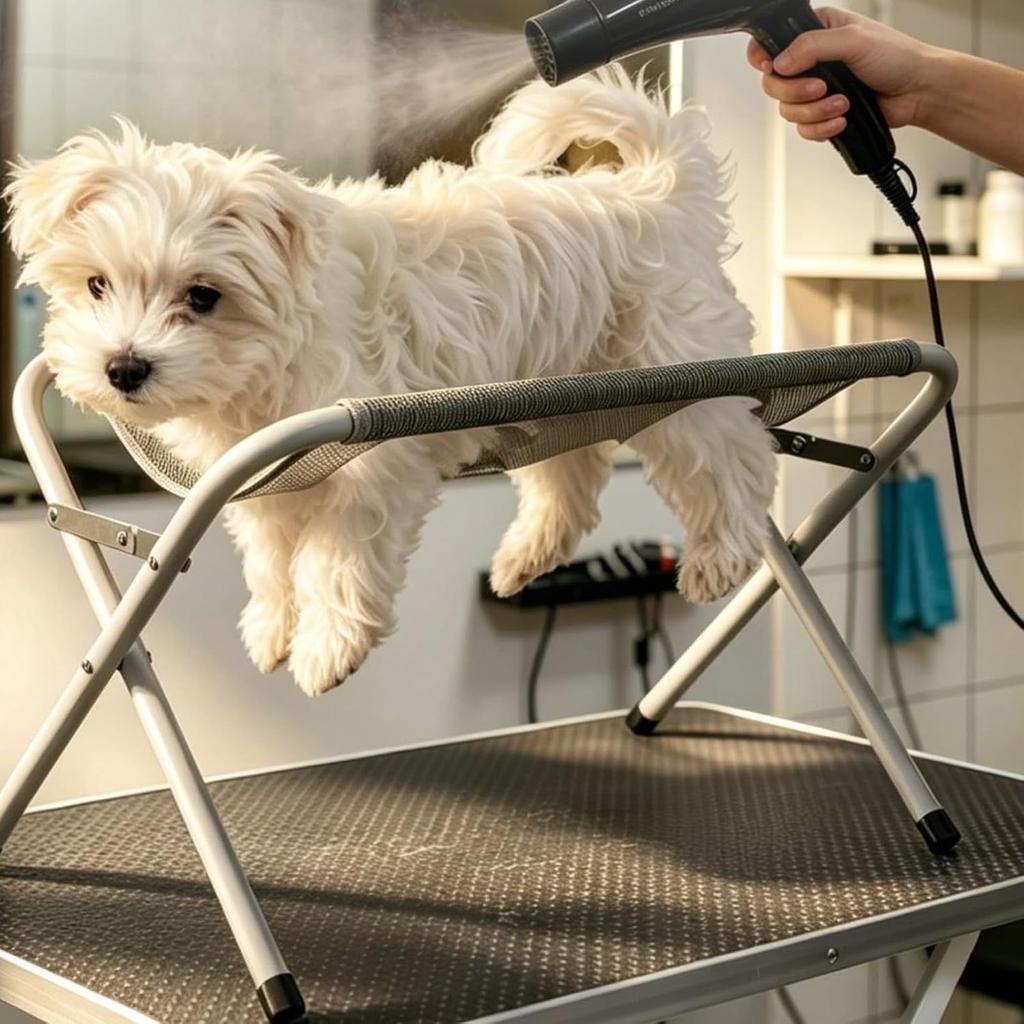 Foldable Pet Bathing Stand for Small Medium Dogs Cats Breathable Mesh Anti-Slip Grooming Fixed Rack Table