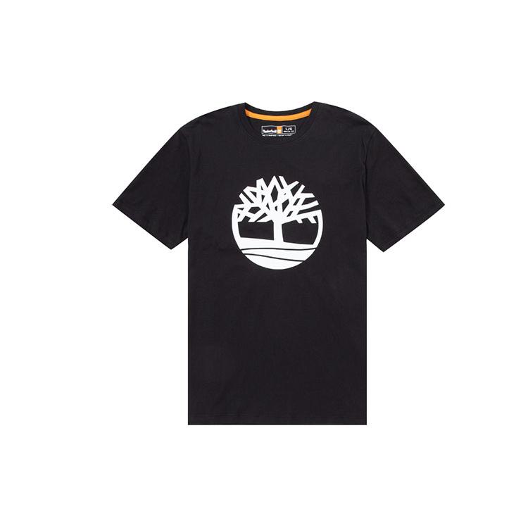 Timberland T-Shirts Men's Black Crew Neck Moderate A6281-001