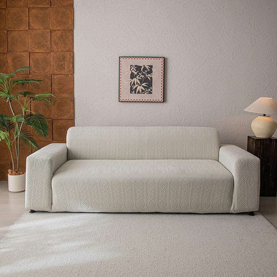 Жаккардовый чехол на диван из поларфлиса с геометрическим узором, высокая эластичность, подходит для домашних животных, устойчив к пятнам, для всесезонного использования, машинная стирка