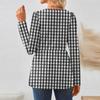Women's Casual Fashion Long Sleeve Shirt Plaid Printed Tunic Top