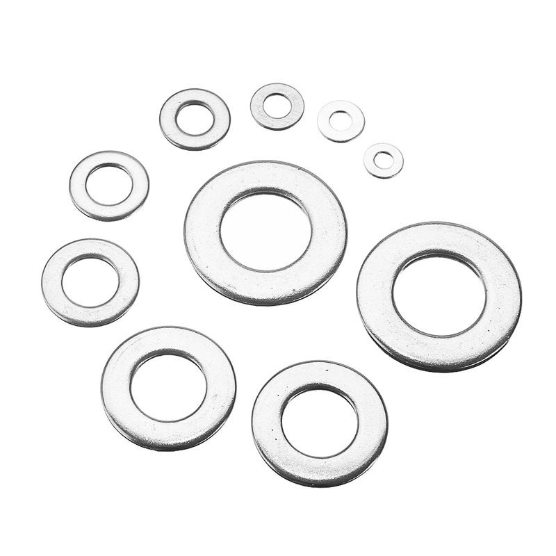 180/360/580Pcs 304 Stainless Steel Flat Washer Assortment Kit Plain Washer Oring Gasket Ring Set For Sump Plugs