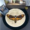 Death Moth Round Carpet Gothic Skull Round Floor Mat Butterfly Moon Living Room Carpets Bathroom Kitchen Area Rug Doormat Decor