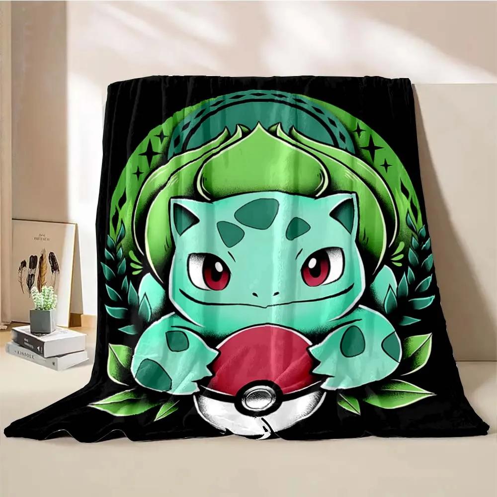 Cute Pokémon Bulbasaur Print Blanket Children Adult Blanket Soft Warm for Bed Sofa Travel Cover Blanket Children's Luxury Gifts