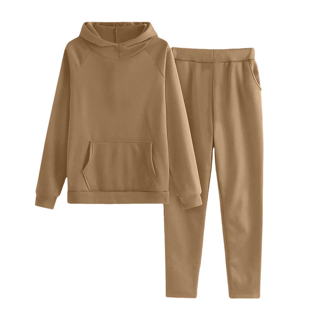 Children's Solid-color Loose Sweatshirt And Sweatpants Casual Sportswear Set