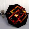 1pc Flame Cross Rammstein Themed High-quality Umbrella,Automatic Opening and Closing Umbrella,Multi-functional Umbrella G0811012