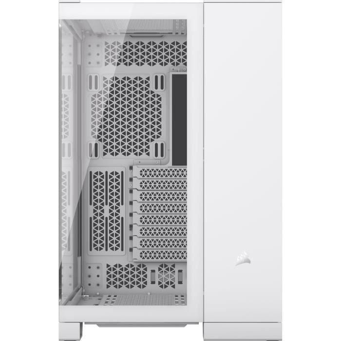 Boîtier pc - corsair - 6500x tempered glass mid-tower dual chamber - blanc